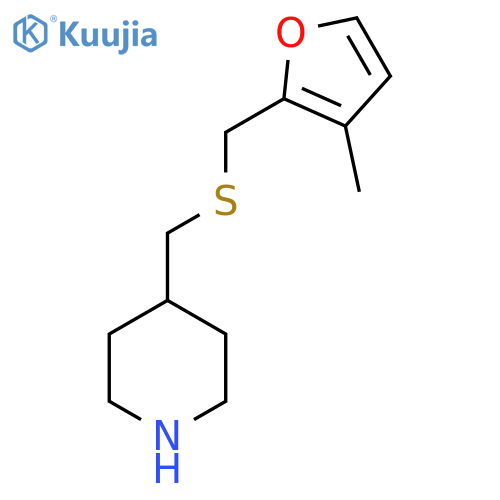 4-({(3-methylfuran-2-yl)methylsulfanyl}methyl)piperidine structure