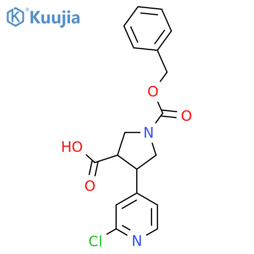 1-(benzyloxy)carbonyl-4-(2-chloropyridin-4-yl)pyrrolidine-3-carboxylic acid structure