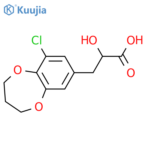 3-(9-chloro-3,4-dihydro-2H-1,5-benzodioxepin-7-yl)-2-hydroxypropanoic acid structure