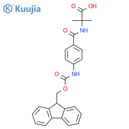 2-{4-({(9H-fluoren-9-yl)methoxycarbonyl}amino)phenylformamido}-2-methylpropanoic acid structure