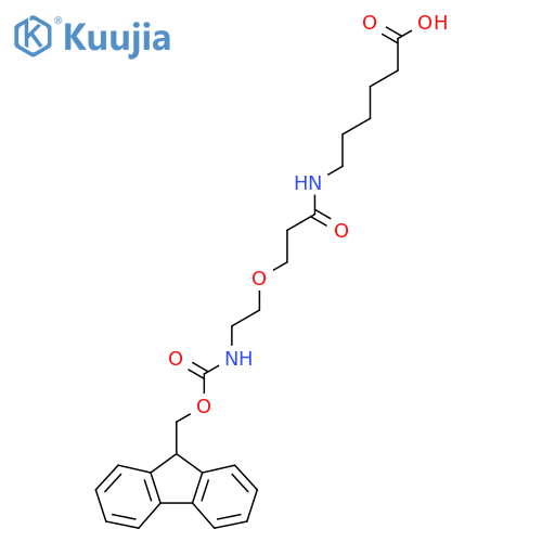6-{3-2-({(9H-fluoren-9-yl)methoxycarbonyl}amino)ethoxypropanamido}hexanoic acid structure