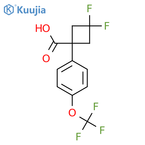 3,3-difluoro-1-4-(trifluoromethoxy)phenylcyclobutane-1-carboxylic acid structure