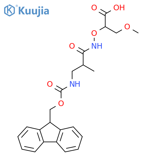 2-{3-({(9H-fluoren-9-yl)methoxycarbonyl}amino)-2-methylpropanamidooxy}-3-methoxypropanoic acid structure