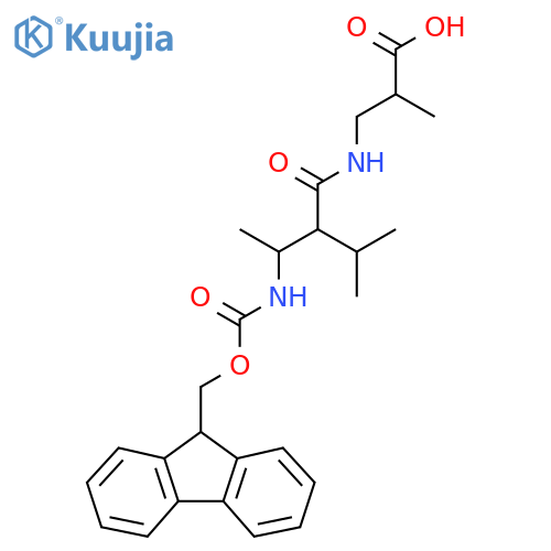 3-3-({(9H-fluoren-9-yl)methoxycarbonyl}amino)-2-(propan-2-yl)butanamido-2-methylpropanoic acid structure