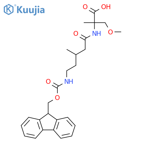 2-5-({(9H-fluoren-9-yl)methoxycarbonyl}amino)-3-methylpentanamido-3-methoxy-2-methylpropanoic acid structure