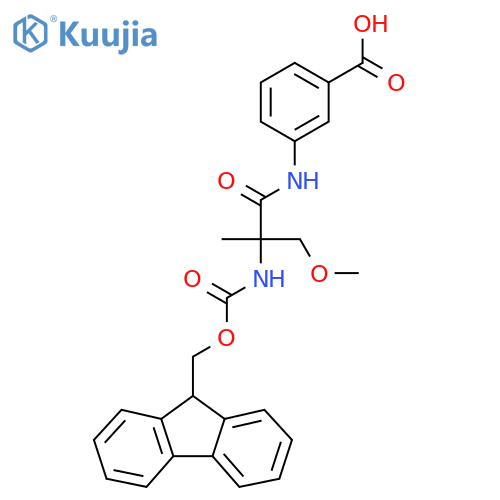3-2-({(9H-fluoren-9-yl)methoxycarbonyl}amino)-2-(methoxymethyl)propanamidobenzoic acid structure
