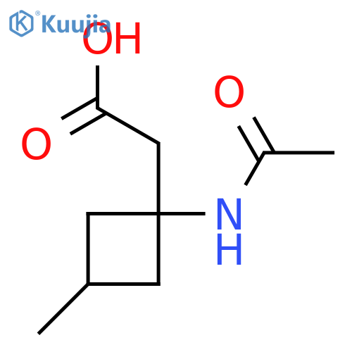 2-(1-acetamido-3-methylcyclobutyl)acetic acid structure