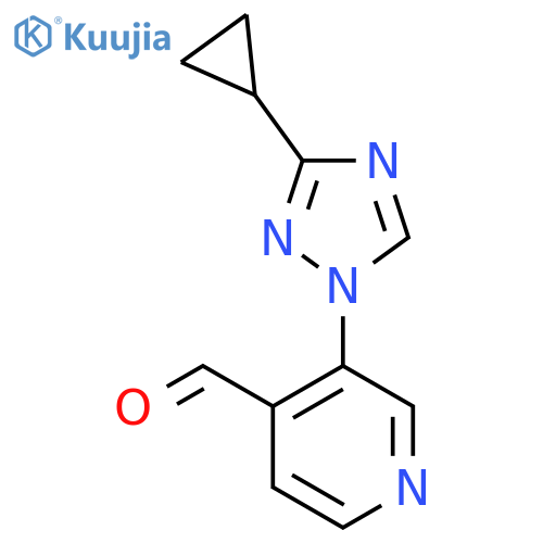 3-(3-cyclopropyl-1H-1,2,4-triazol-1-yl)pyridine-4-carbaldehyde structure