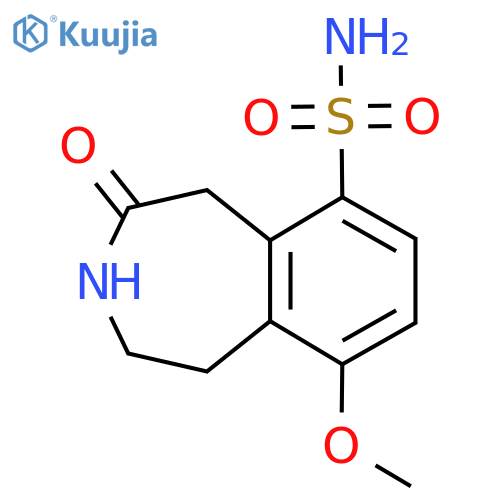 9-methoxy-4-oxo-2,3,4,5-tetrahydro-1H-3-benzazepine-6-sulfonamide structure