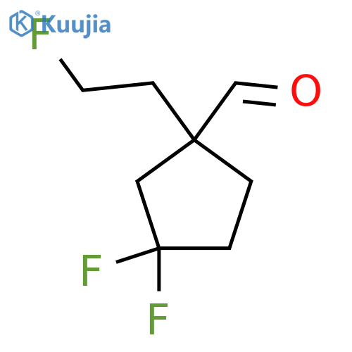 3,3-difluoro-1-(2-fluoroethyl)cyclopentane-1-carbaldehyde structure