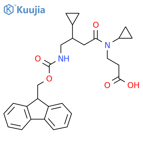 3-N,3-dicyclopropyl-4-({(9H-fluoren-9-yl)methoxycarbonyl}amino)butanamidopropanoic acid structure