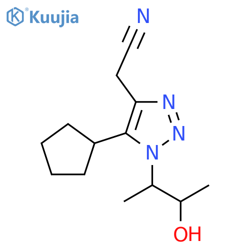 2-5-cyclopentyl-1-(3-hydroxybutan-2-yl)-1H-1,2,3-triazol-4-ylacetonitrile structure