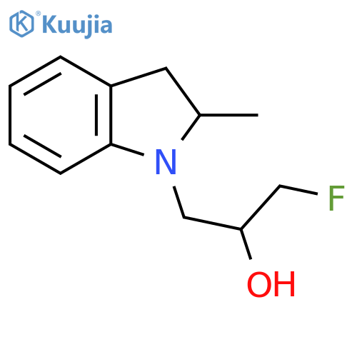 1-fluoro-3-(2-methyl-2,3-dihydro-1H-indol-1-yl)propan-2-ol structure