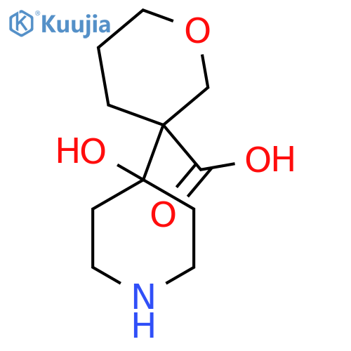 3-(4-Hydroxypiperidin-4-yl)oxane-3-carboxylic acid structure