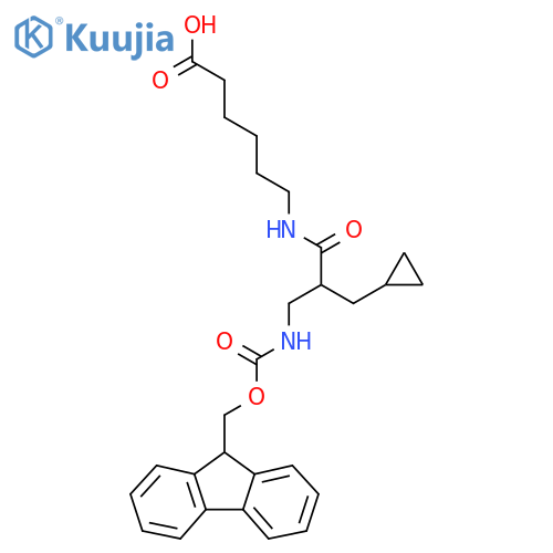 6-2-(cyclopropylmethyl)-3-({(9H-fluoren-9-yl)methoxycarbonyl}amino)propanamidohexanoic acid structure