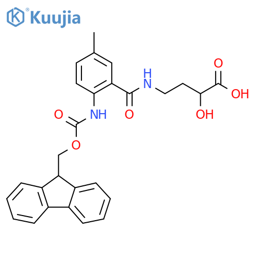 4-{2-({(9H-fluoren-9-yl)methoxycarbonyl}amino)-5-methylphenylformamido}-2-hydroxybutanoic acid structure