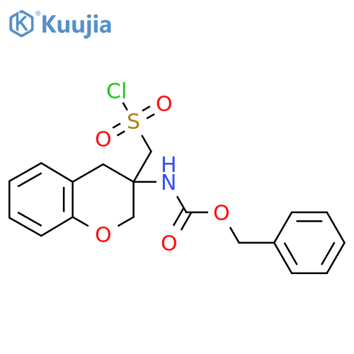 benzyl N-{3-(chlorosulfonyl)methyl-3,4-dihydro-2H-1-benzopyran-3-yl}carbamate structure