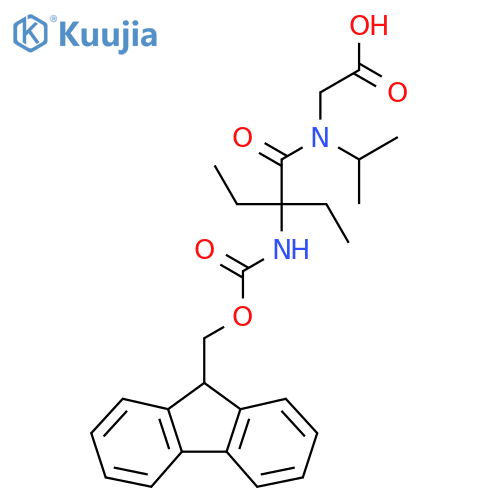 2-2-ethyl-2-({(9H-fluoren-9-yl)methoxycarbonyl}amino)-N-(propan-2-yl)butanamidoacetic acid structure