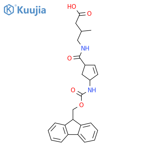 4-{4-({(9H-fluoren-9-yl)methoxycarbonyl}amino)cyclopent-2-en-1-ylformamido}-3-methylbutanoic acid structure