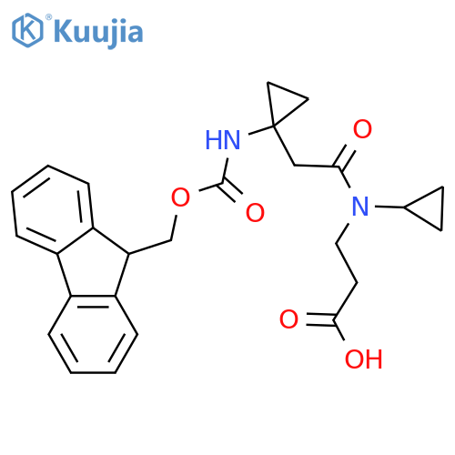 3-{N-cyclopropyl-2-1-({(9H-fluoren-9-yl)methoxycarbonyl}amino)cyclopropylacetamido}propanoic acid structure