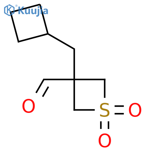 3-(cyclobutylmethyl)-1,1-dioxo-1lambda6-thietane-3-carbaldehyde structure