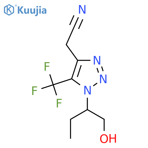 2-1-(1-hydroxybutan-2-yl)-5-(trifluoromethyl)-1H-1,2,3-triazol-4-ylacetonitrile structure