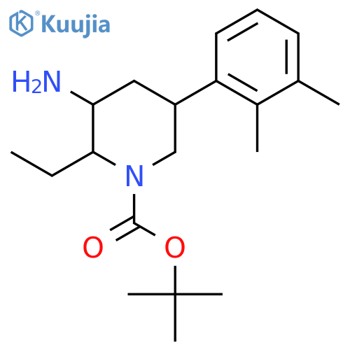 tert-butyl 3-amino-5-(2,3-dimethylphenyl)-2-ethylpiperidine-1-carboxylate structure
