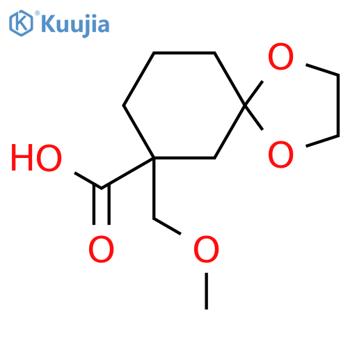 7-(methoxymethyl)-1,4-dioxaspiro4.5decane-7-carboxylic acid structure