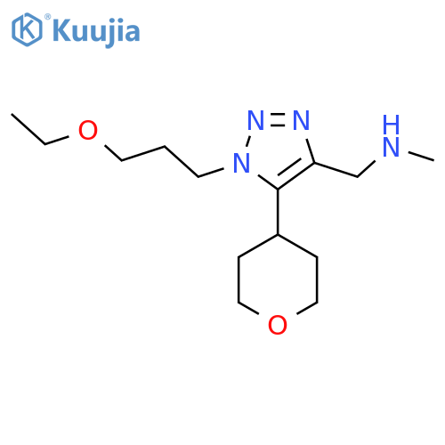 {1-(3-ethoxypropyl)-5-(oxan-4-yl)-1H-1,2,3-triazol-4-ylmethyl}(methyl)amine structure
