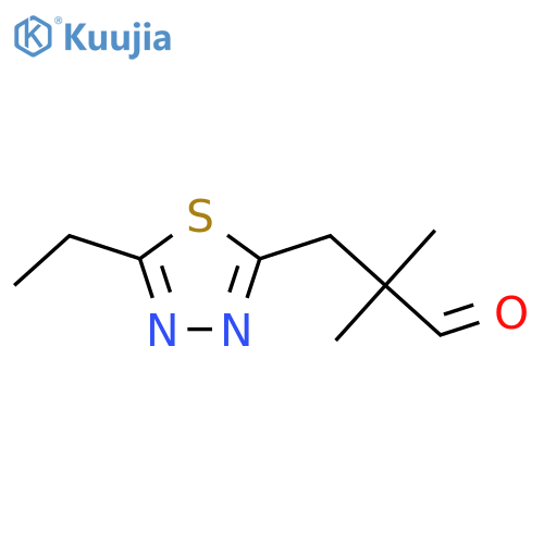 3-(5-ethyl-1,3,4-thiadiazol-2-yl)-2,2-dimethylpropanal structure