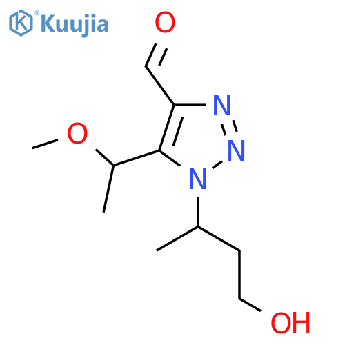 1-(4-hydroxybutan-2-yl)-5-(1-methoxyethyl)-1H-1,2,3-triazole-4-carbaldehyde structure