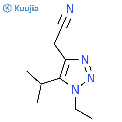 2-1-ethyl-5-(propan-2-yl)-1H-1,2,3-triazol-4-ylacetonitrile structure