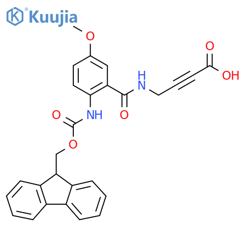 4-{2-({(9H-fluoren-9-yl)methoxycarbonyl}amino)-5-methoxyphenylformamido}but-2-ynoic acid structure