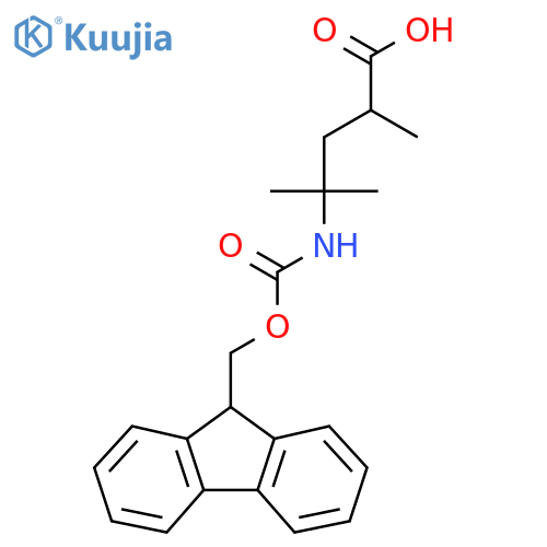 4-({[(9H-fluoren-9-yl)methoxy]carbonyl}amino)-2,4-dimethylpentanoic acid structure