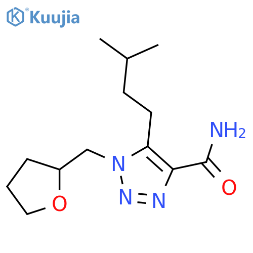 5-(3-methylbutyl)-1-(oxolan-2-ylmethyl)-1H-1,2,3-triazole-4-carboxamide structure