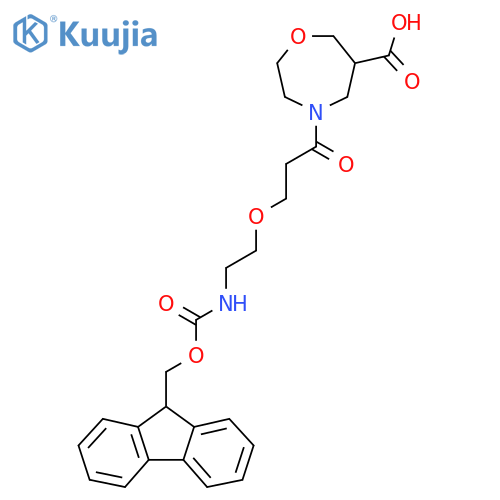 4-{3-2-({(9H-fluoren-9-yl)methoxycarbonyl}amino)ethoxypropanoyl}-1,4-oxazepane-6-carboxylic acid structure