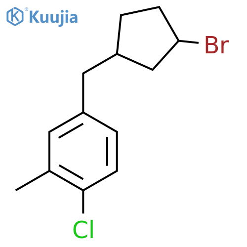 4-(3-bromocyclopentyl)methyl-1-chloro-2-methylbenzene structure