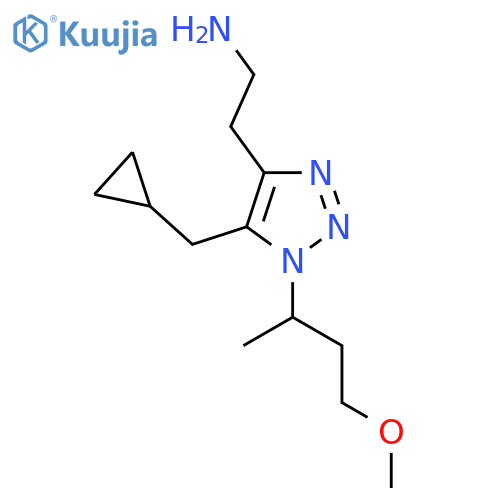 2-[5-(cyclopropylmethyl)-1-(4-methoxybutan-2-yl)-1H-1,2,3-triazol-4-yl]ethan-1-amine structure