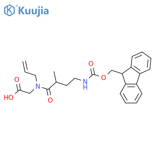2-4-({(9H-fluoren-9-yl)methoxycarbonyl}amino)-2-methyl-N-(prop-2-en-1-yl)butanamidoacetic acid structure