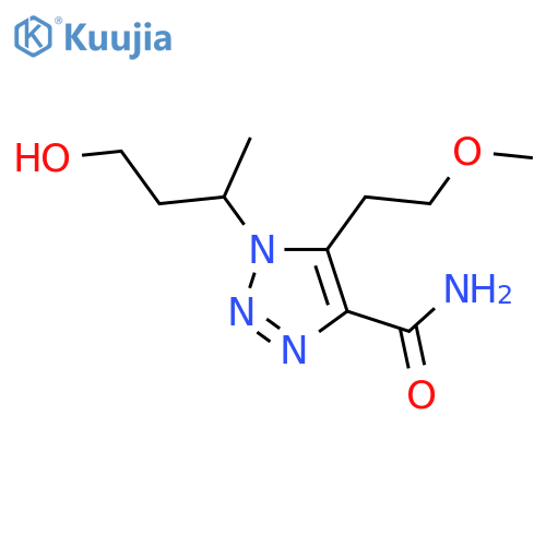 1-(4-hydroxybutan-2-yl)-5-(2-methoxyethyl)-1H-1,2,3-triazole-4-carboxamide structure