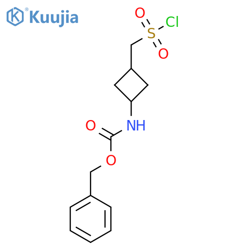 benzyl N-{3-(chlorosulfonyl)methylcyclobutyl}carbamate, Mixture of diastereomers structure