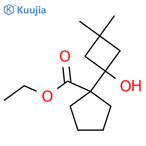 ethyl 1-(1-hydroxy-3,3-dimethylcyclobutyl)cyclopentane-1-carboxylate structure