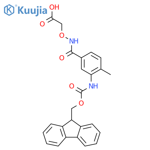 2-({3-({(9H-fluoren-9-yl)methoxycarbonyl}amino)-4-methylphenylformamido}oxy)acetic acid structure