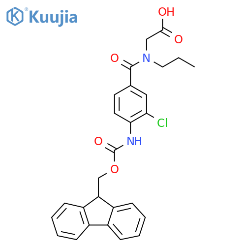 2-{1-3-chloro-4-({(9H-fluoren-9-yl)methoxycarbonyl}amino)phenyl-N-propylformamido}acetic acid structure