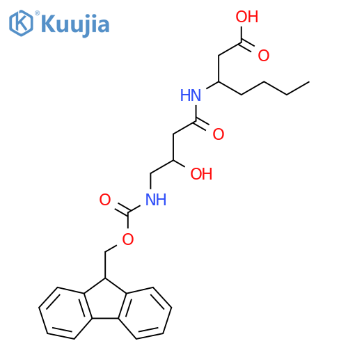 3-4-({(9H-fluoren-9-yl)methoxycarbonyl}amino)-3-hydroxybutanamidoheptanoic acid structure