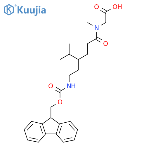 2-{4-2-({(9H-fluoren-9-yl)methoxycarbonyl}amino)ethyl-N,5-dimethylhexanamido}acetic acid structure