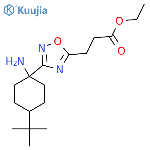Ethyl 3-[3-(1-amino-4-tert-butylcyclohexyl)-1,2,4-oxadiazol-5-yl]propanoate structure