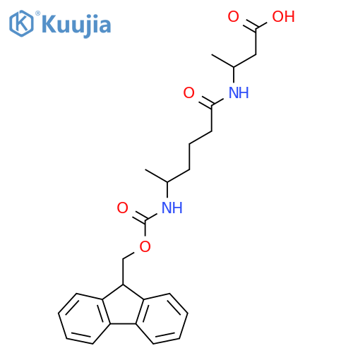 3-5-({(9H-fluoren-9-yl)methoxycarbonyl}amino)hexanamidobutanoic acid structure