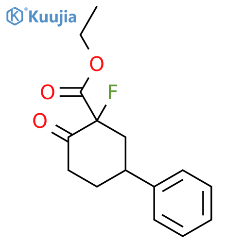 ethyl 1-fluoro-2-oxo-5-phenylcyclohexane-1-carboxylate structure