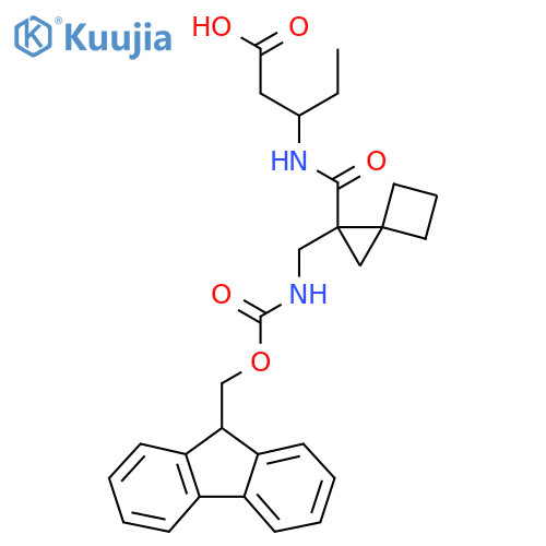 3-({1-({(9H-fluoren-9-yl)methoxycarbonyl}amino)methylspiro2.3hexan-1-yl}formamido)pentanoic acid structure